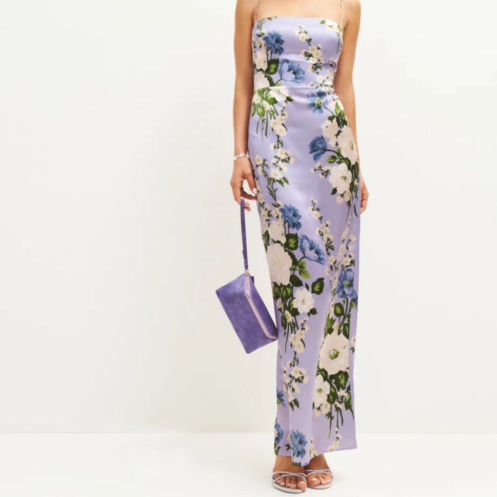 Reformation - NWT Frankie Silk Dress (Color: Garden Soiree, Size: 8) Retail $298